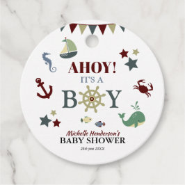 Cute Nautical Ahoy! Het Baby shower van een jongen Bedankjes Labels