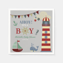 Cute Nautical Ahoy! Het Baby shower van een jongen