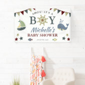 Cute Nautical Ahoy! Het Baby shower van een jongen Spandoek (Insitu)