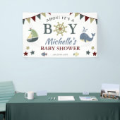 Cute Nautical Ahoy! Het Baby shower van een jongen Spandoek (Beurs)