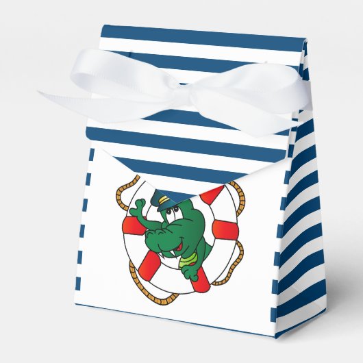 Cute Nautical Alligator Baby shower Thema Bedankdoosjes (Voorkant Zijde)