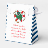 Cute Nautical Alligator Baby shower Thema Bedankdoosjes (Achterkant)