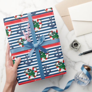 Cute Nautical Alligator Baby shower Thema Cadeaupapier