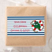 Cute Nautical Alligator Baby shower Thema Etiket (Insitu)