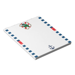 Cute Nautical Alligator Baby shower Thema Notitieblok