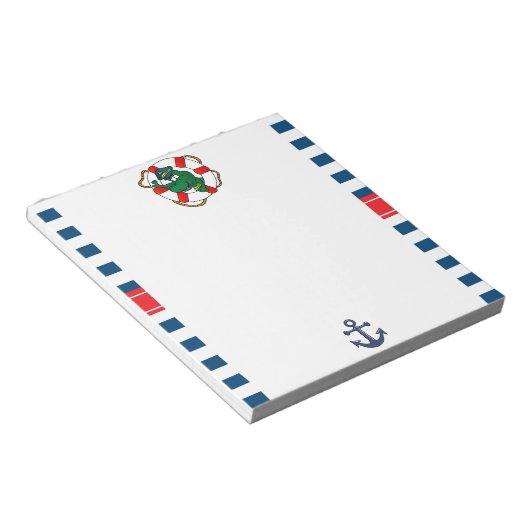 Cute Nautical Alligator Baby shower Thema Notitieblok (Schuin)