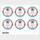 Cute Nautical Alligator Baby shower Thema Ronde Sticker (Vel)