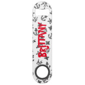 Cute Nautical Anchor Pattern Monogram Speed Flessenopener (Achterkant)