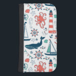 Cute Nautical Animals and Symbols Pattern Galaxy S4 Portefeuille Hoesje<br><div class="desc">Stomme nautische dieren en nautische symbolen,  eenvoudige illustratie boven aanpasbare witte achtergrondkleur. Als u om het even welke hulp nodig hebt die om het even welk van mijn design aanpassen,  contacteer de ontwerper ArtOnWear. Vrije tekst formatteren met levende hulp beschikbaar door verzoek.</div>