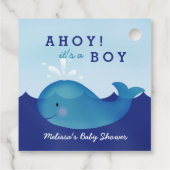 Cute Nautical Baby shower | Blue Whale Bedankjes Labels (Achterkant)