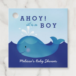 Cute Nautical Baby shower | Blue Whale Bedankjes Labels
