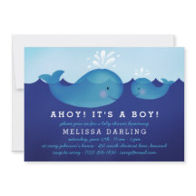 Cute Nautical Baby Shower Invitations | Blauwe wal