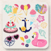 Cute Nautical Birthday Bier Onderzetter (Voorkant)