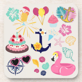 Cute Nautical Birthday Bier Onderzetter