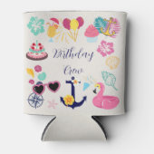 Cute Nautical Birthday Blikjeskoeler (Voorkant)