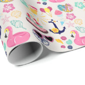 Cute Nautical Birthday Cadeaupapier (Rol Hoek)