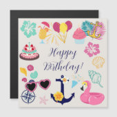 Cute Nautical Birthday Door Magnet (Voorkant / Achterkant)