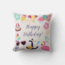 Cute Nautical Birthday Kussen