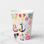 Cute Nautical Birthday Papieren Bekers (Achterkant)