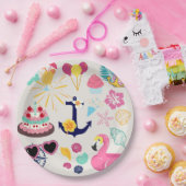 Cute Nautical Birthday Papieren Bordje (Feest)