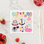 Cute Nautical Birthday Servet (Insitu)