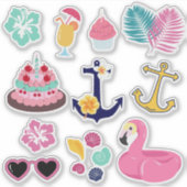  Cute Nautical Birthday Sticker (Voorkant)