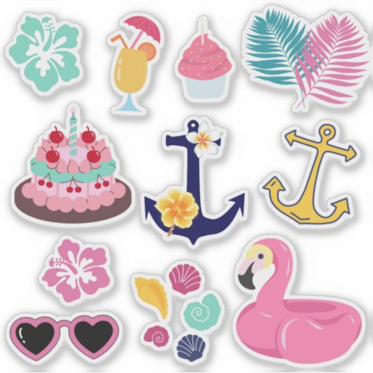  Cute Nautical Birthday Sticker (Voorkant)