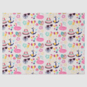Cute Nautical Birthday Tissuepapier (Voorkant)