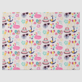 Cute Nautical Birthday Tissuepapier