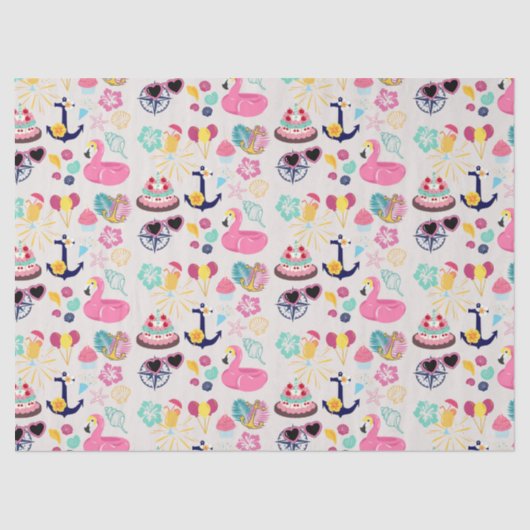 Cute Nautical Birthday Tissuepapier (Voorkant)