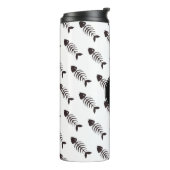 Cute Nautical Black Fish Botten Monogram Thermosbeker (Gedraaid links)