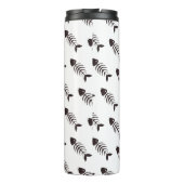 Cute Nautical Black Fish Botten Monogram Thermosbeker (Achterkant)