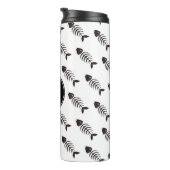 Cute Nautical Black Fish Botten Monogram Thermosbeker (Geroteerd rechts)