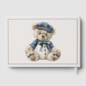 Cute Nautical Blue Baby Bear Baby Shower Gastenboek (Achterkant)