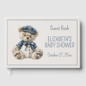 Cute Nautical Blue Baby Bear Baby Shower Gastenboek (Voorkant)