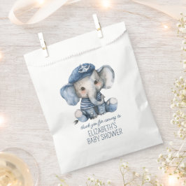 Cute Nautical Blue Baby Elephant Baby Shower Bedankzakje