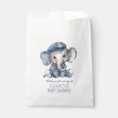 Cute Nautical Blue Baby Elephant Baby Shower Bedankzakje (Voorkant)
