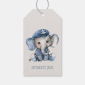 Cute Nautical Blue Baby Elephant Baby Shower Cadeaulabel (Achterkant)