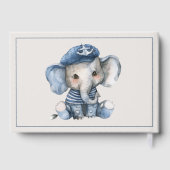 Cute Nautical Blue Baby Elephant Baby Shower Gastenboek (Achterkant)