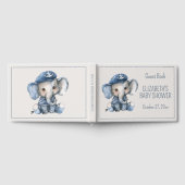 Cute Nautical Blue Baby Elephant Baby Shower Gastenboek (Volledig)