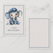 Cute Nautical Blue Baby Elephant Personalized Notitiekaartje (Voorkant / Achterkant)
