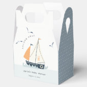 Cute Nautical Blue Sailboat Pastel Baby shower Bedankdoosjes (Geopend)