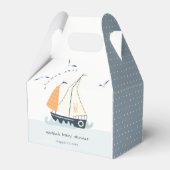 Cute Nautical Blue Sailboat Pastel Baby shower Bedankdoosjes (Voorkant Zijde)