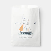 Cute Nautical Blue Sailboat Pastel Baby shower Bedankzakje (Voorkant)