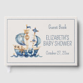 Cute Nautical Blue Sailing Ship Baby Shower Gastenboek (Voorkant)