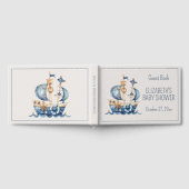 Cute Nautical Blue Sailing Ship Baby Shower Gastenboek (Volledig)