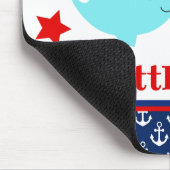 Cute Nautical Blue Whale and Anchors Pattern Muismat (Hoek)