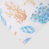 Cute Nautical Blue Whales Brown Ocean Life Tissuepapier (Detail)