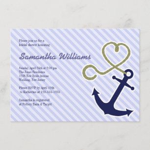 Cute Nautical Bridal Shower Invitations Kaart