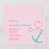 Cute Nautical Bridal Shower Invitations Kaart (Voorkant / Achterkant)